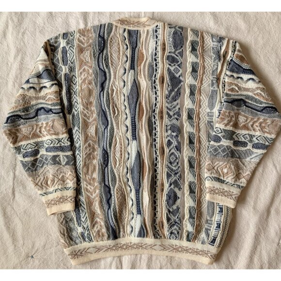 Purley Australian Vintage Wool 3D Textured Knit Cardigan Coogi Style XS - Picture 3 of 8